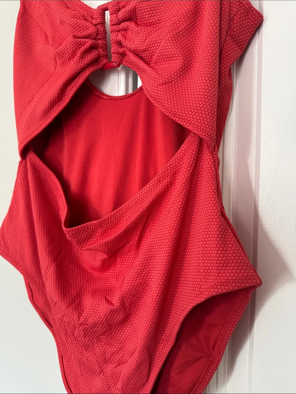 Old Navy Red Textured One-Piece Swimsuit